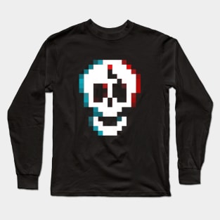 +1Designs: Pix3l Skull Long Sleeve T-Shirt